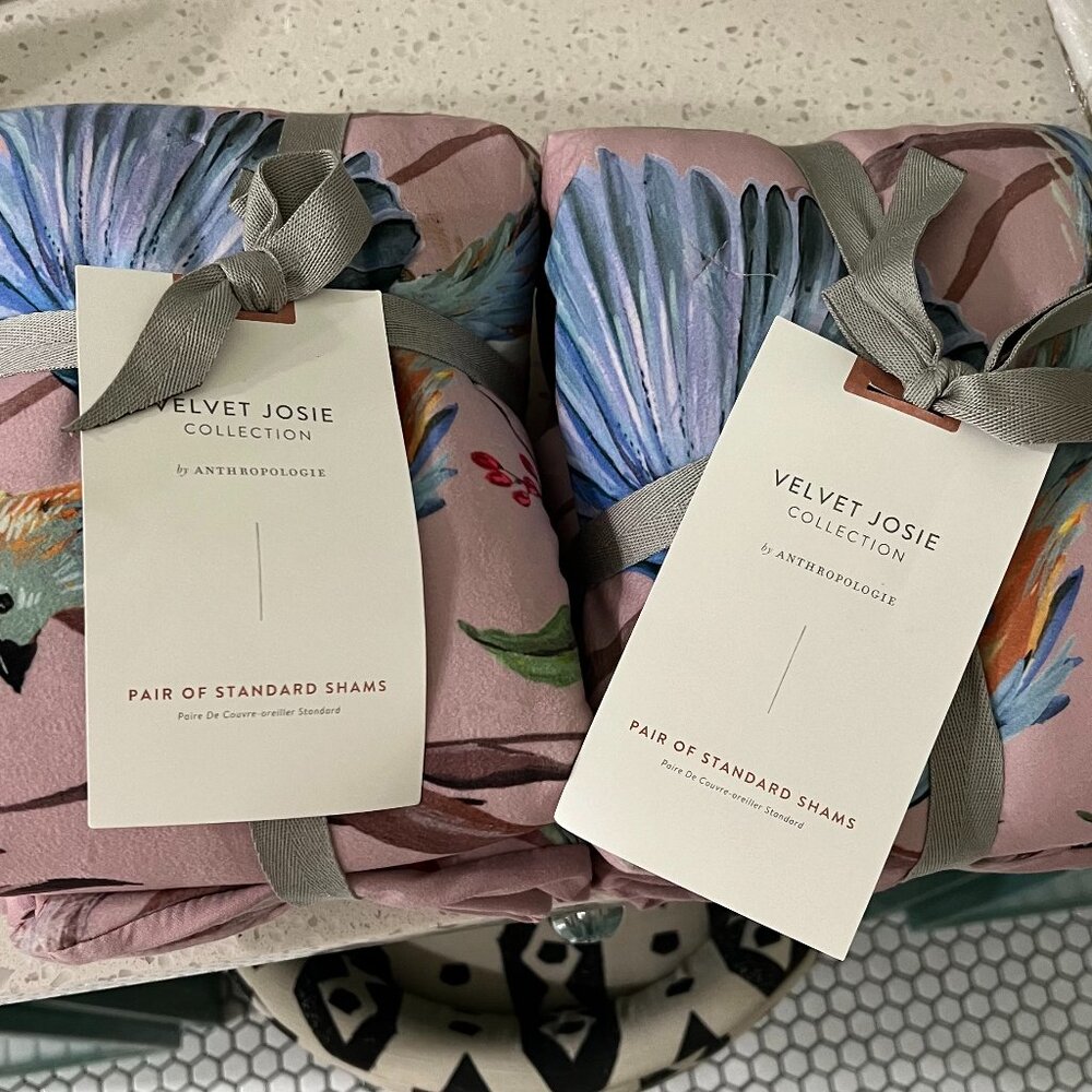 NWT Anthropologie Velvet Josie Standard Sham Set of 2